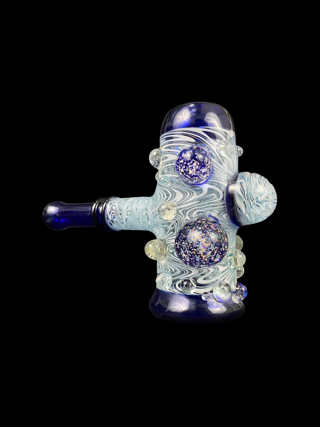 Sugarshack Glass (FL) - Blue w/ Dichro Stand Up Dry Hammer