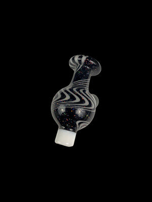 CreepySpooky Glass (FL) Crushed Opal & Linework Bubble Cap