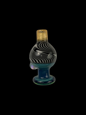 CreepySpooky Glass (FL) -Slyme over Jet Black w/ Linework and Opal Bubble Cap