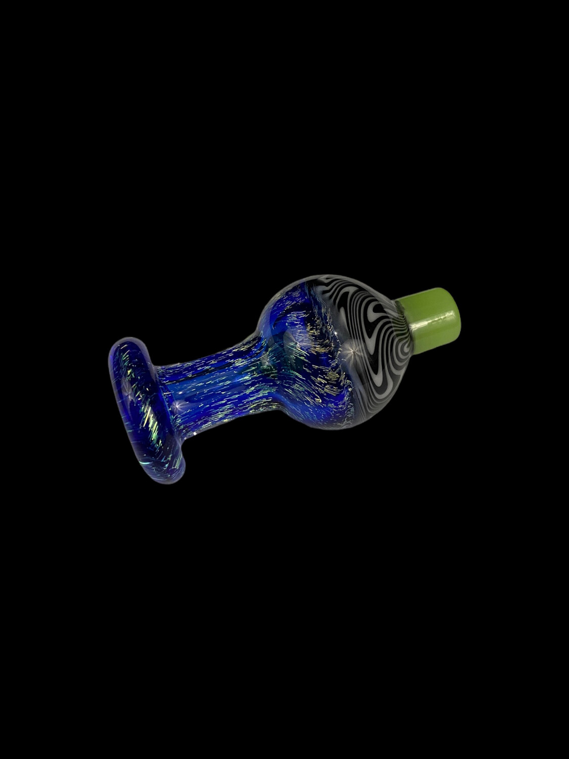 CreepySpooky Glass (FL) -Blue Dichro w/ Linework Bubble Cap A