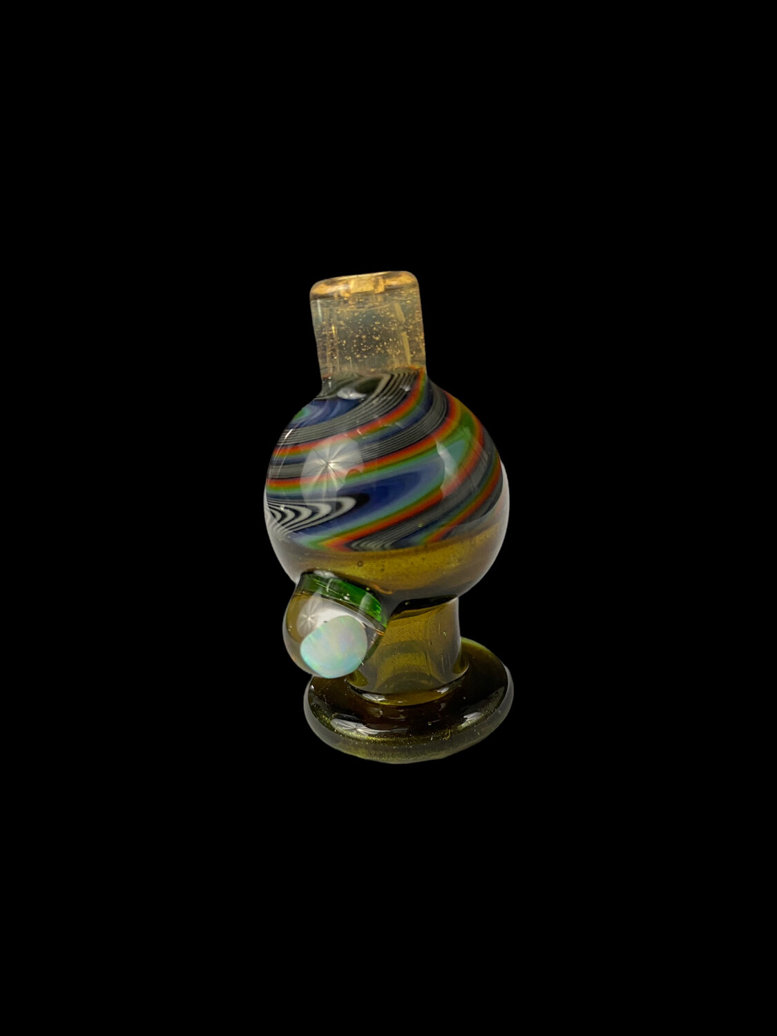 CreepySpooky Glass (FL) -Greasy Euro w/ Linework and Opal Bubble Cap B