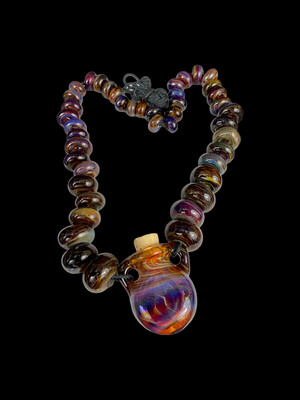 "WoB" - Hot Mess Glass - Amber Purple " Essential Pendant"