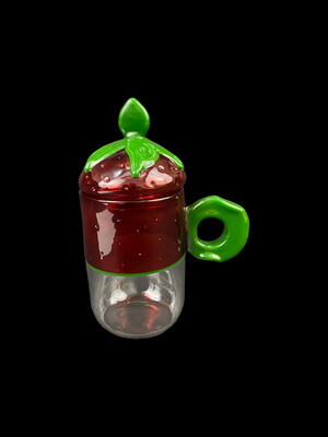 "WoB" - Glass By Boots - Strawberry Tea Cup w/ Topper