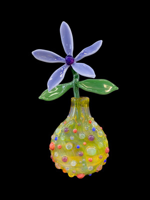 "WoB" - Glass by Yani - Flower Sculpture and Vase