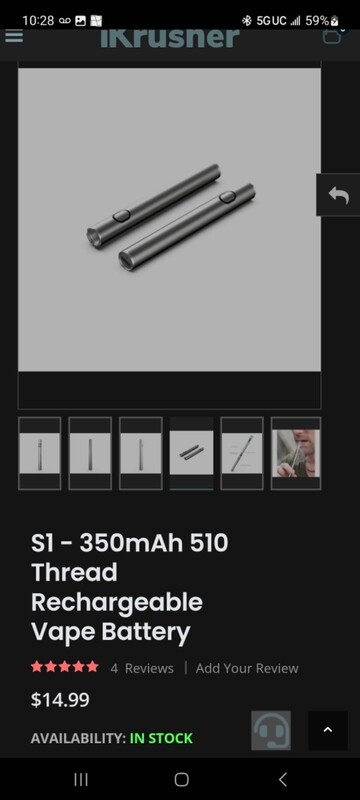 S1 - 350mAh 510 Thread Rechargeable Vape