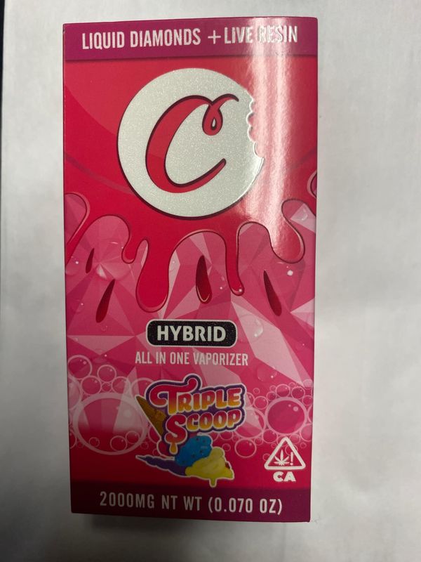 COOKIES 2 gram disposable triple scoop hybrid 