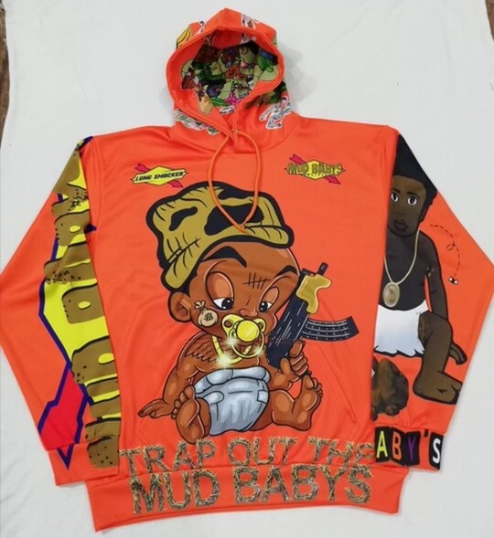 Trap Out Mud Baby&#39;s Hoodie, Size: Small, Colors: Orange
