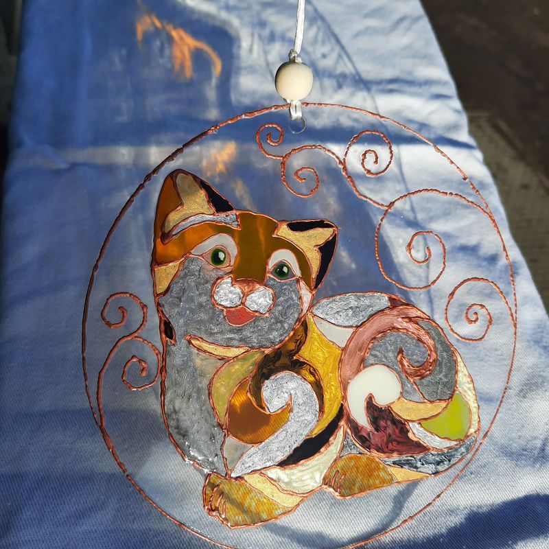 Suncatcher cu pisică multicolora