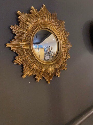 Miroir AGATHE SOLEIL convexe doré 