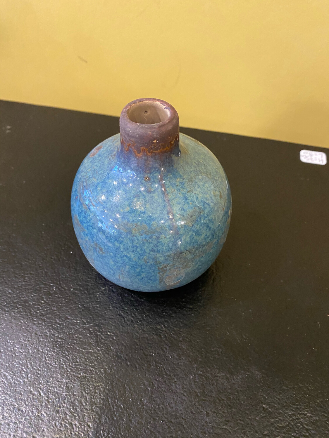 Vase céramique bleu ciel vieilli