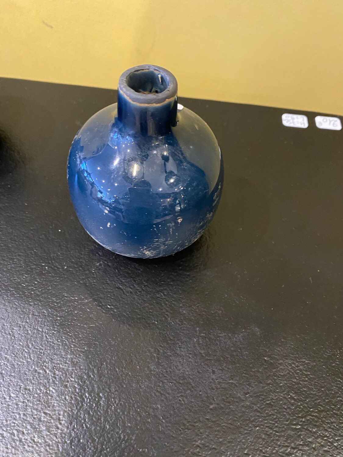 Vase céramique PT bleu marine vieilli