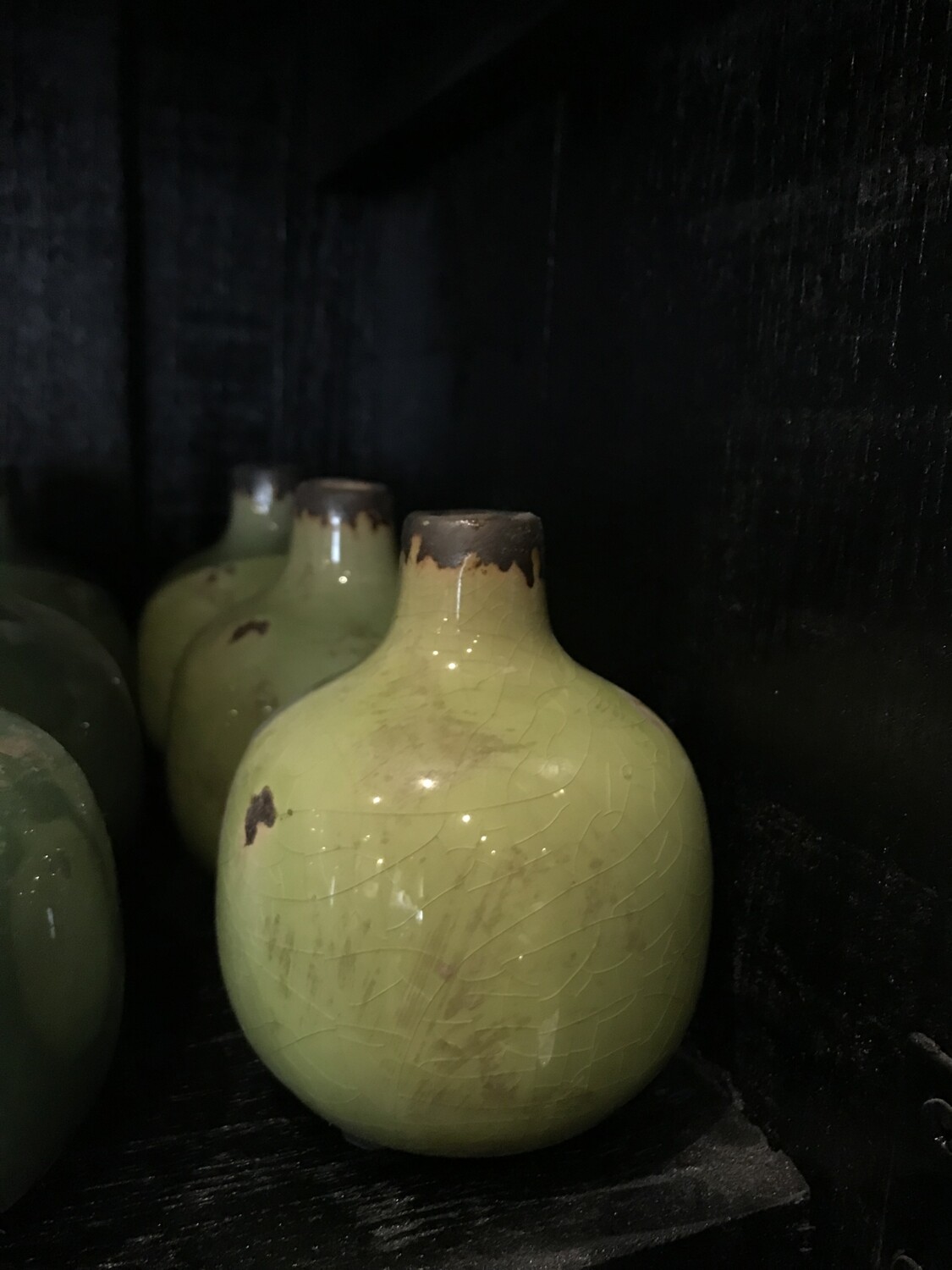 Vase céramique PT vert vieilli
