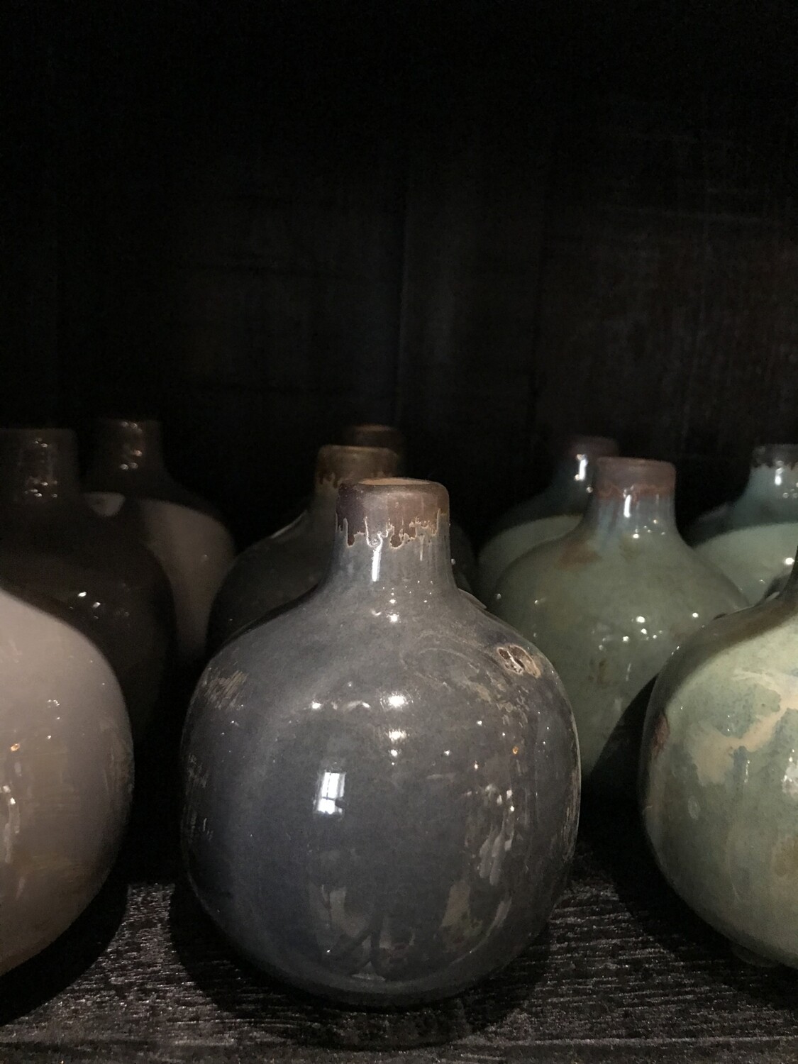 Vase céramique PT gris noir vieilli