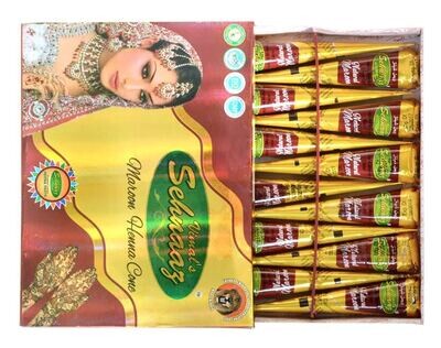 Vimal's Sehnaaz Gold Natural Marooon Henna Mehndi Cones