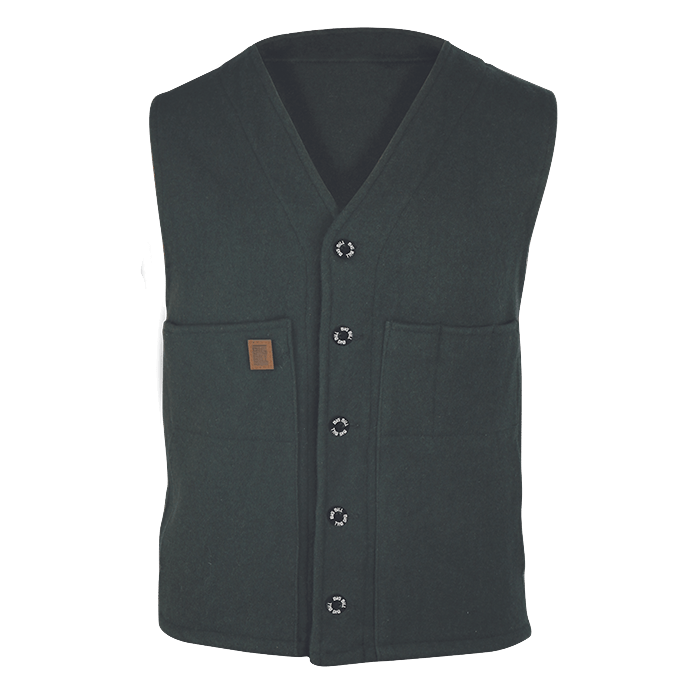 Wool Blend Sleeveless Jacket Green