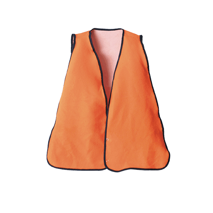 Orange Fleece Sleeveless Jacket