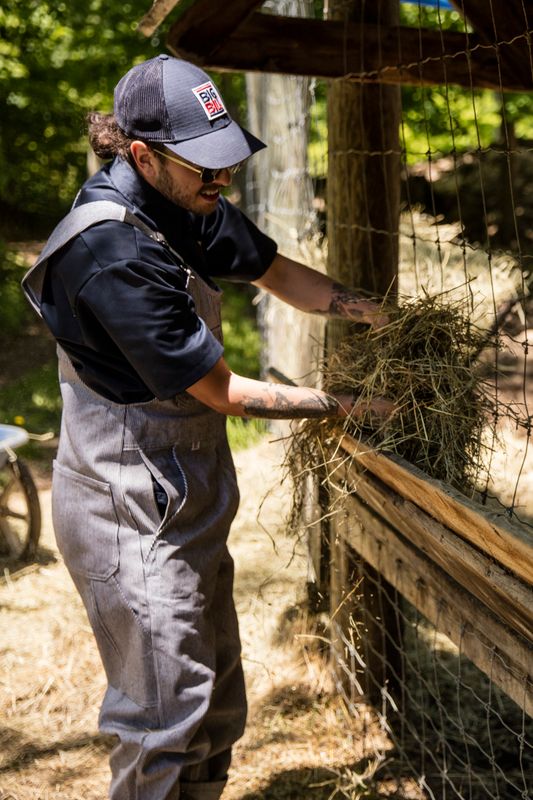 Hickory Stripe Bib Overall With Zip Front Closure