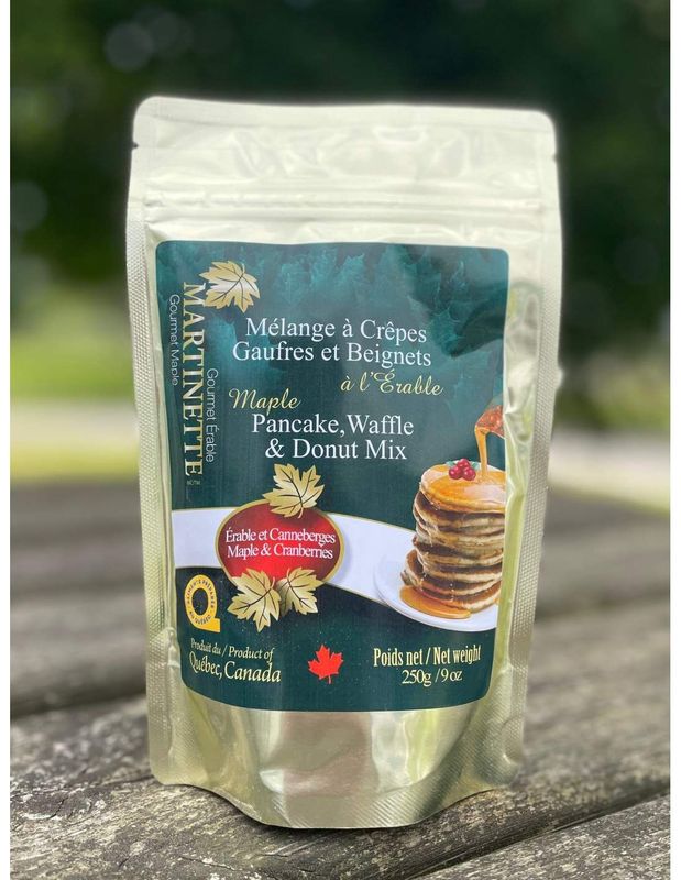 MÉLANGES À PANCAKES ÉRABLE CANNEBERGE 250grs MÉLANGES À PANCAKES ÉRABLE CANNEBERGE 250grs