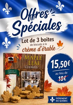 LOT DE 3 BOITES DE BISCUITS A L'ÉRABLE