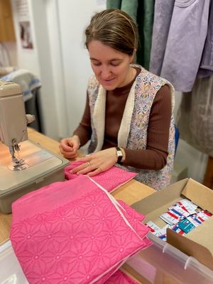 Gilet fleuri doublé fourrure