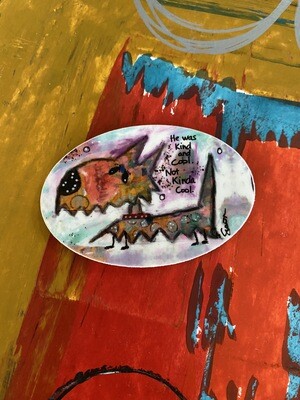 Cool Scottie Mixed Media Art Sticker