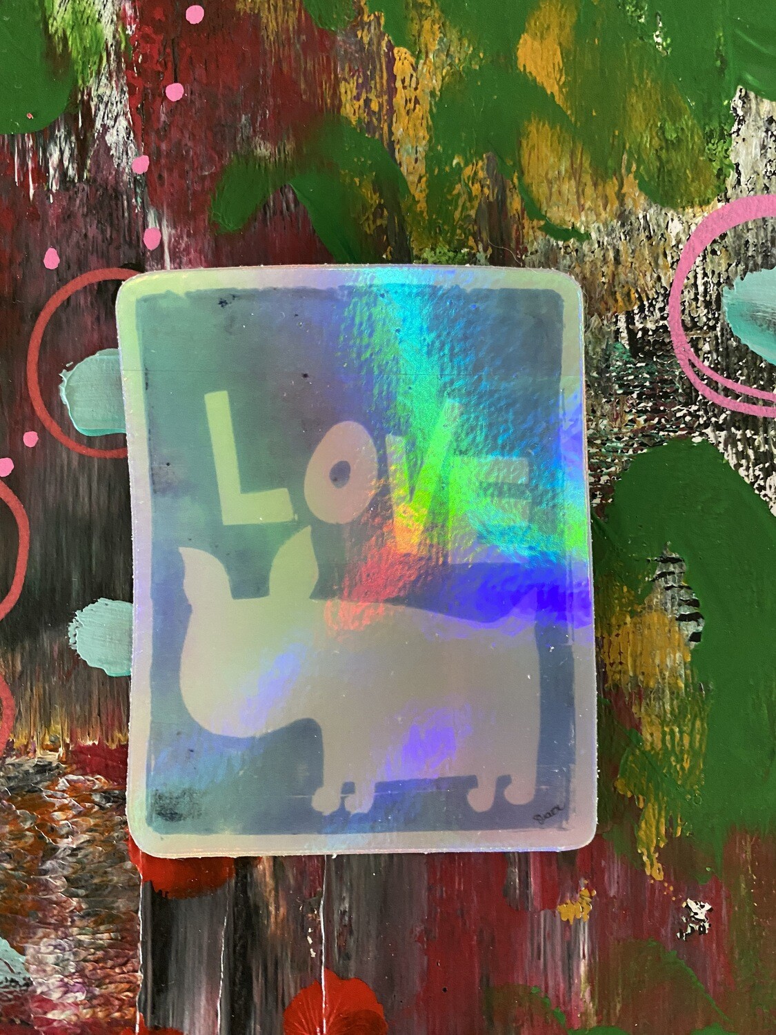 Love Monoprint Holographic Sticker