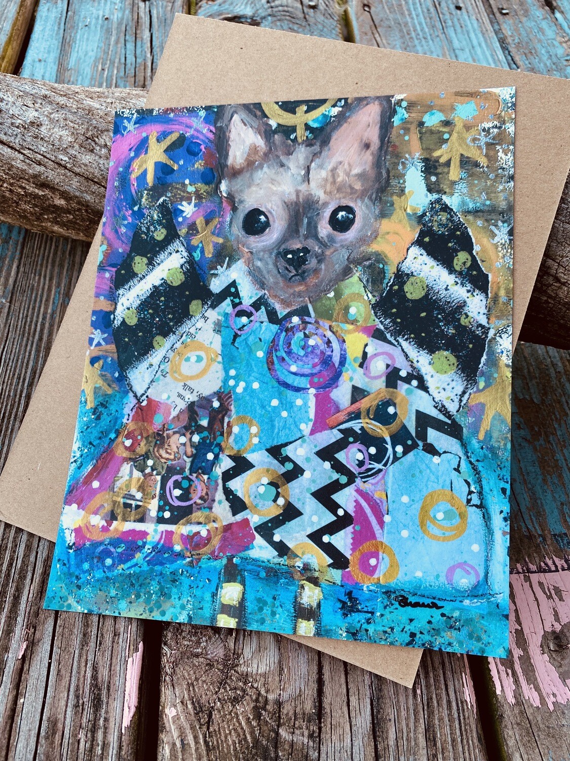 Tater Tot Chicken Bat Angel Mixed Media Poster Print 
8 x 10