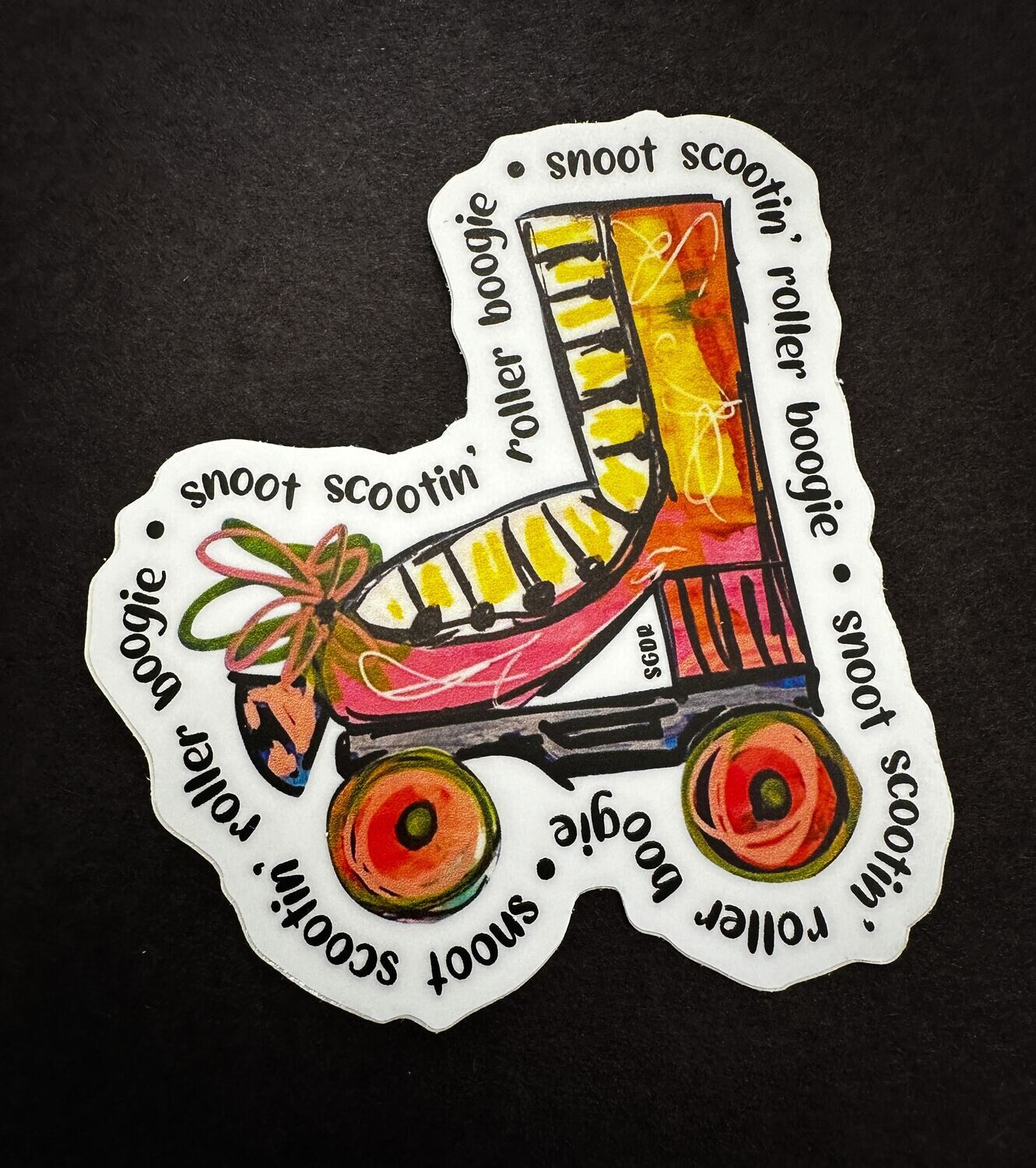 Snoot Scootin&#39; Roller Boogie 3 inch die cut vinyl sticker