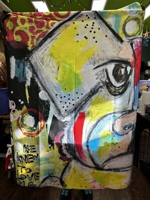 Love Big Bulldog Mixed Media Digital Print Fleece Blanket