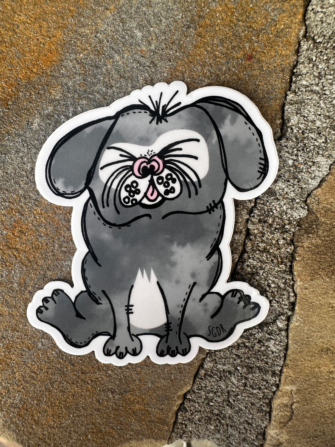 Roscoe in Grayscale Sticker