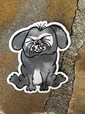 Roscoe in Grayscale Sticker
