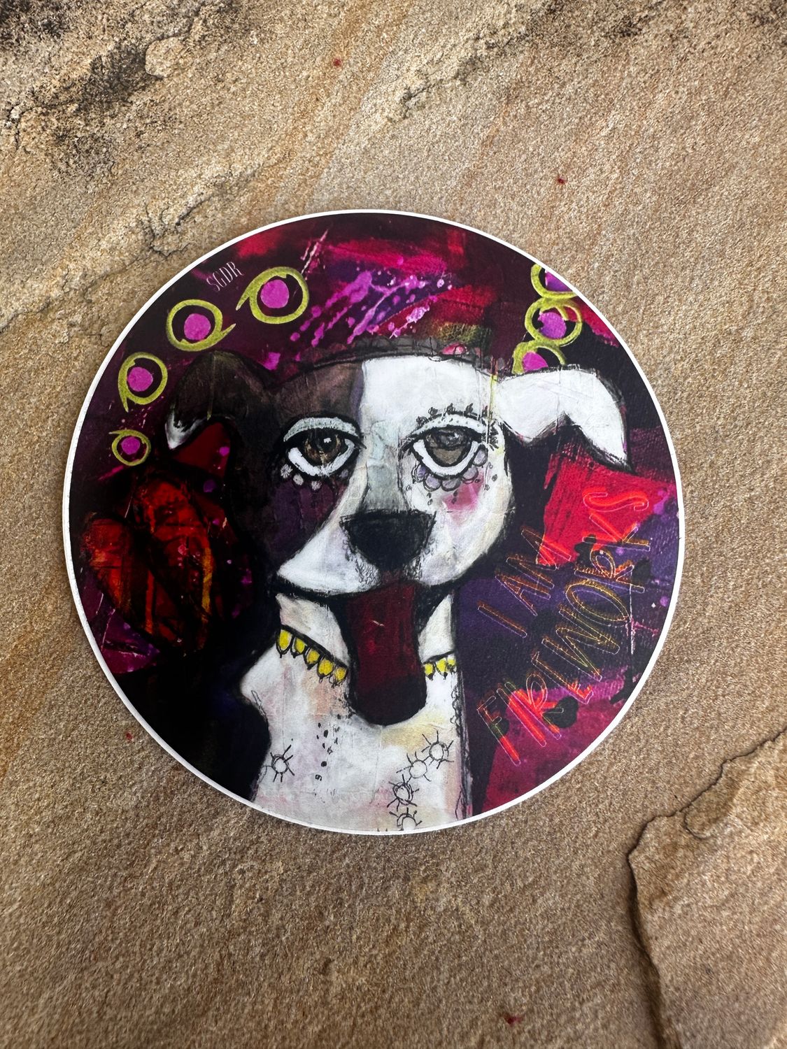 Black and White Bully Silo Studios Art Sticker
