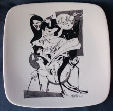 Porcelāna šķīvis "Jūsu kafija mākslinieka kungs", Vilipsons