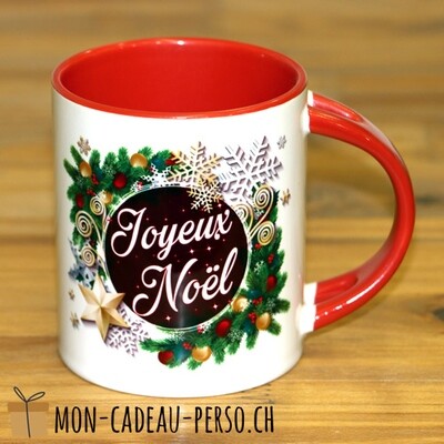 MUG Joyeux Noël - Sublimation - Duraglas Brillant - BICOLORE