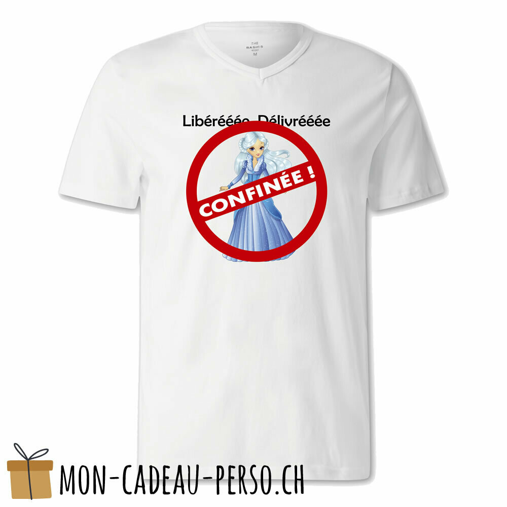 T-shirt humoristique -  blanc - FEMME - "libérée, délivrée, confinée"