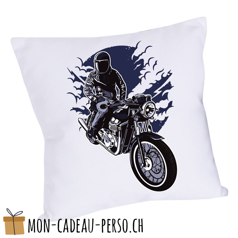 Coussin pré-imprimé - 40x40 - Housse couleur blanche - Night Rider