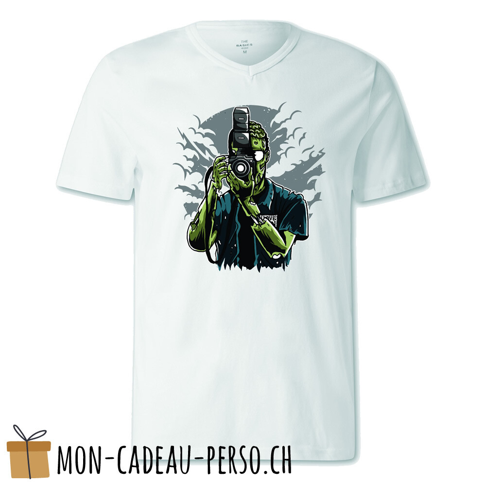 T-shirt pré-imprimé -  blanc - FEMME - Zombie Photographer
