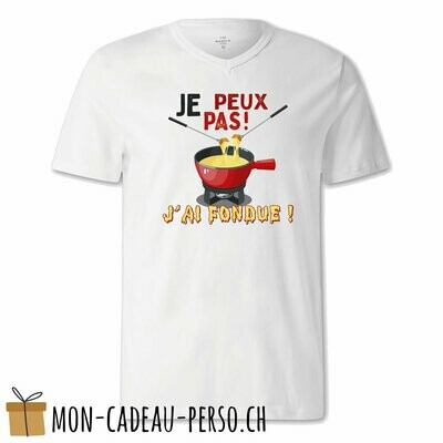 T-shirt humoristique -  blanc - FEMME - "je peux pas, j'ai fondue"