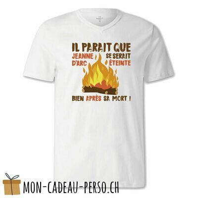 T-shirt humoristique -  blanc - FEMME - "Jeanne d'Arc"