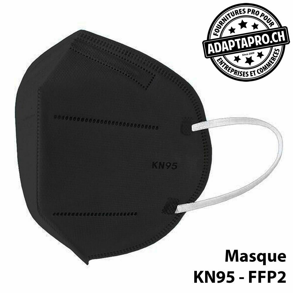 Masques de protection - KN95 FFP2 certifié CE (norme EN 149-2001 + A1-2009) - 10 pièces - Noir