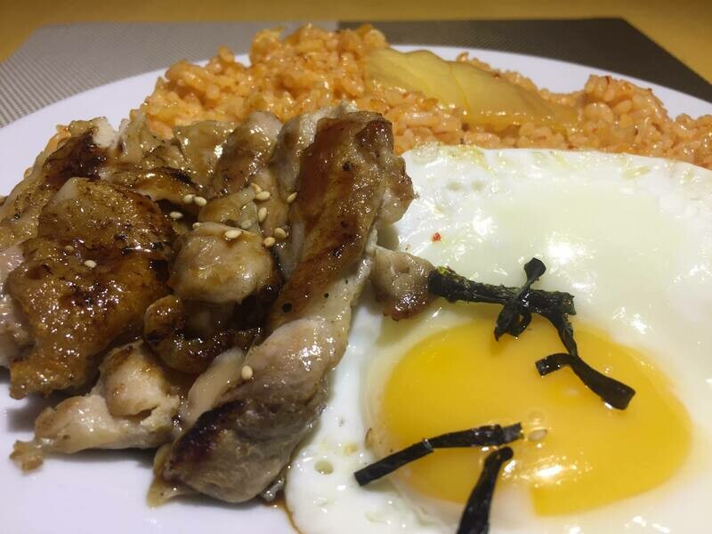 Grilled Chicken w/ Kimchi Rice