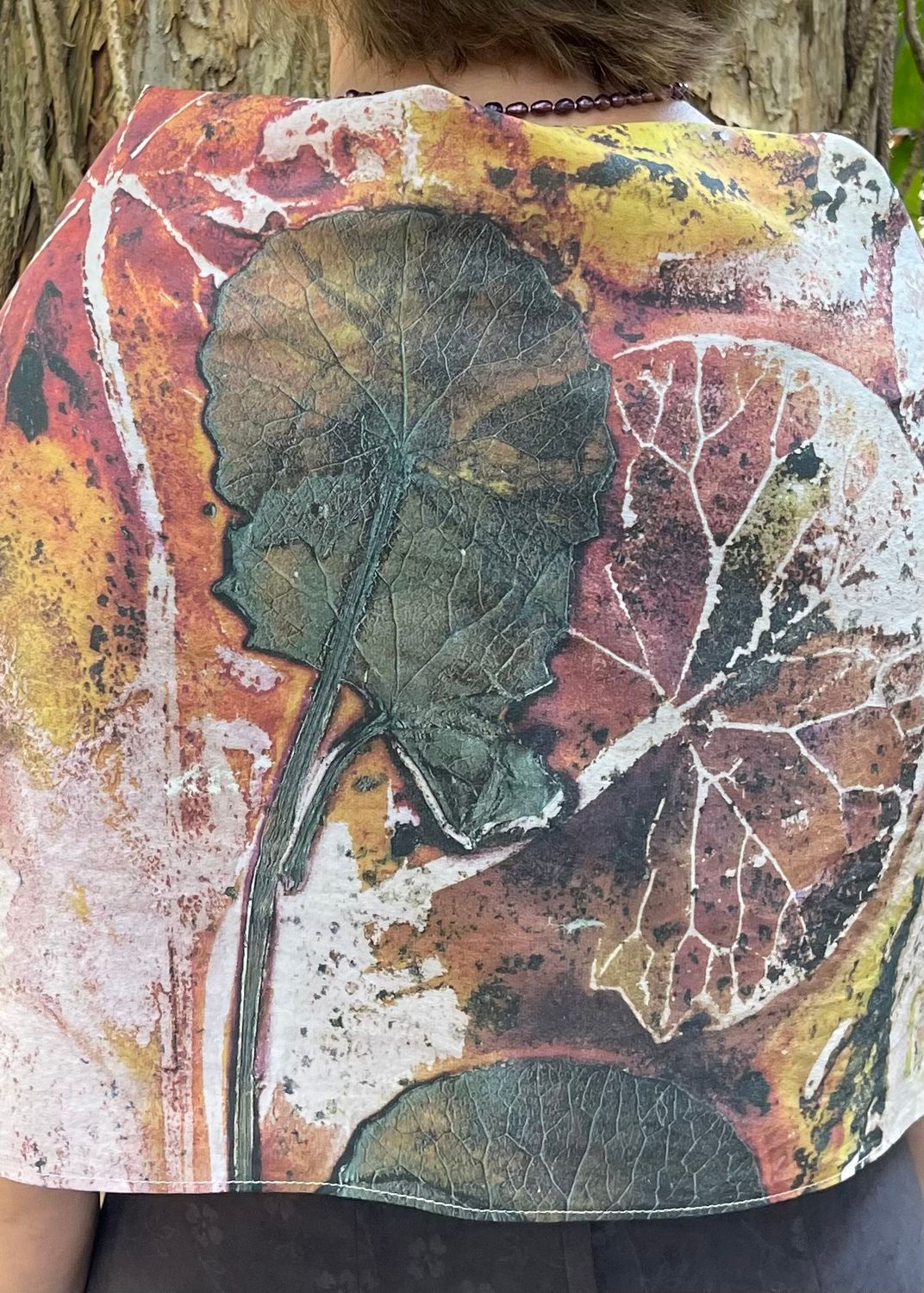 Centella asiatica silk scarf (clasp not included) & gift box