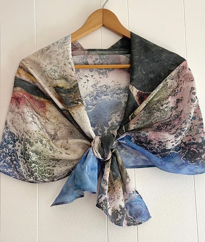 Ocean Air / Ipomea pes-caprae silk scarf & a gift box