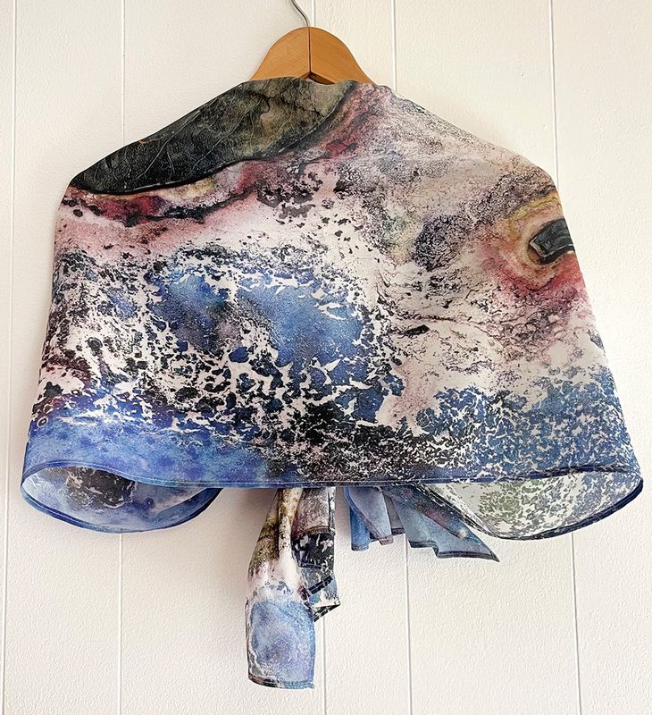 Ocean Air / Ipomea pes-caprae silk scarf & a gift box Ocean Air / Ipomea pes-caprae silk scarf & a gift box