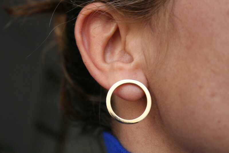 Pendientes Oro Tricolor 18K. Bandas Con Circonitas. - Joyeria 4 Cantons