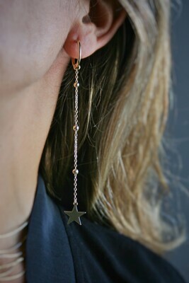 Long Star Earrings