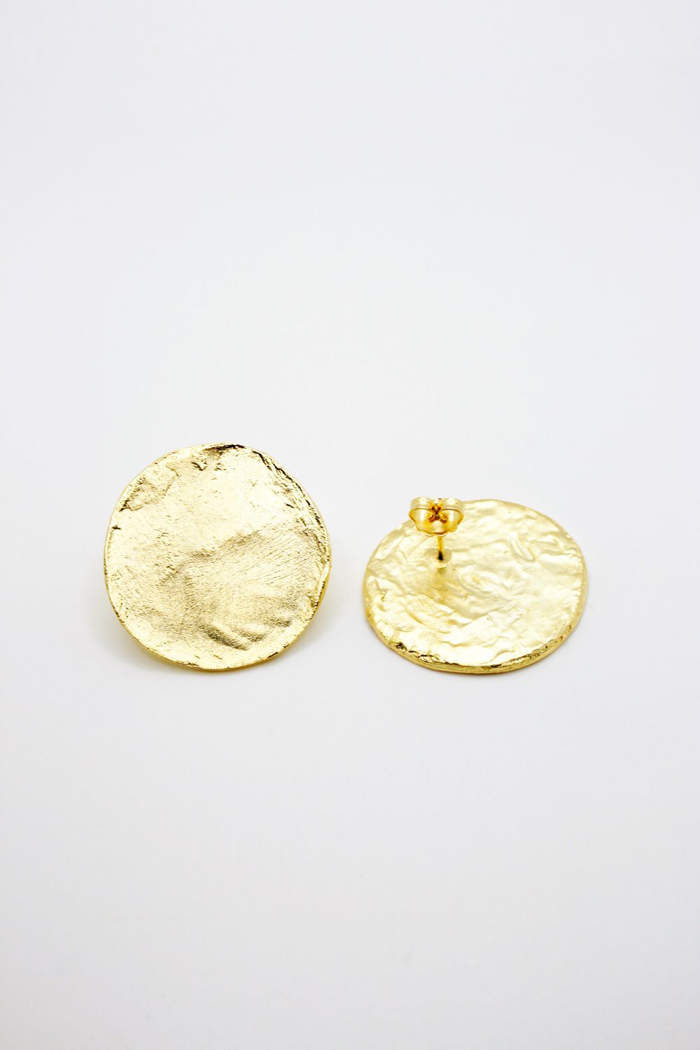 XL Golden Button earrings