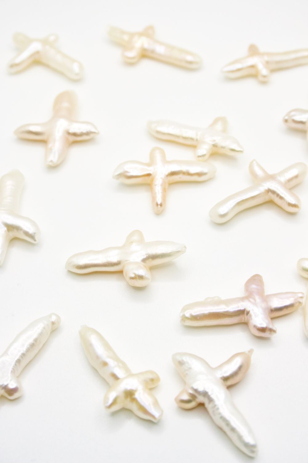 LONG CROSS PEARL EARRINGS