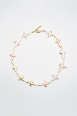 CROSS PEARL NECKLACE