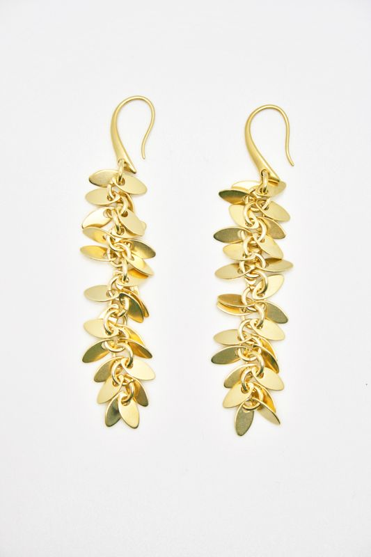 GOLD MILLEFEUILLE EARRINGS